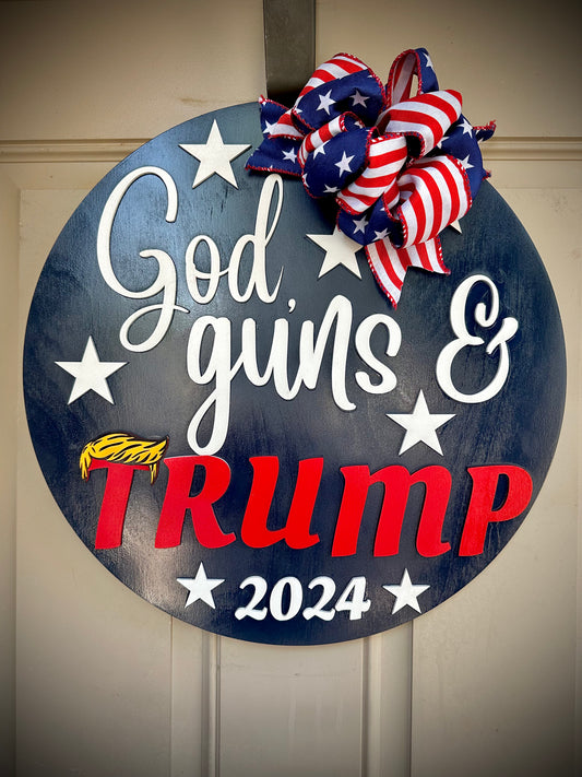 God, guns &Trump door hanger